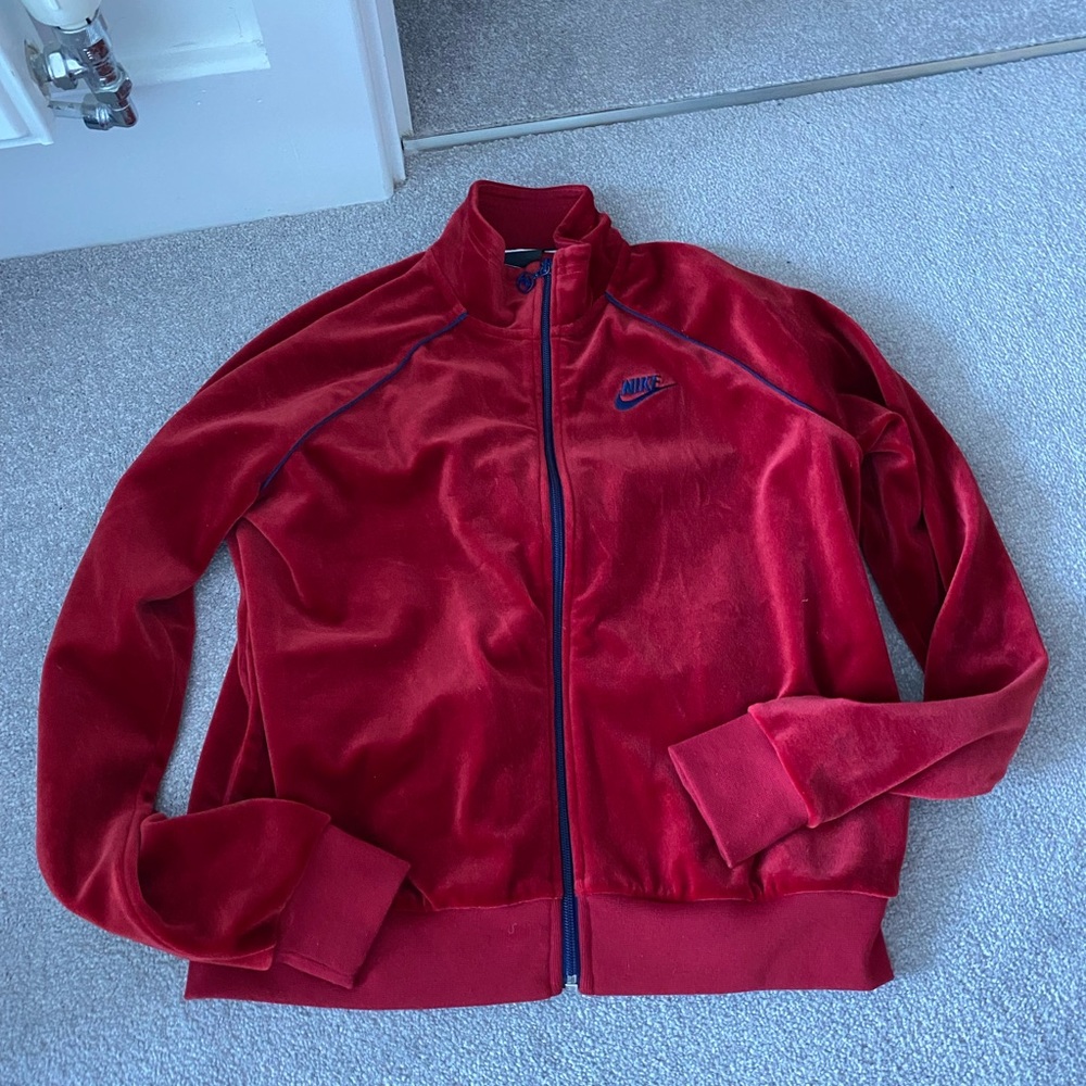 Nike red velour jacket